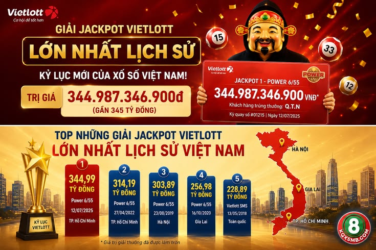 Giải Jackpot Vietlott lớn nhất lịch sử 345 tỷ thuộc về ai?