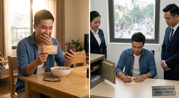 Người chơi nên liên hệ với ngân hàng để hỗ trợ nhận giải thưởng